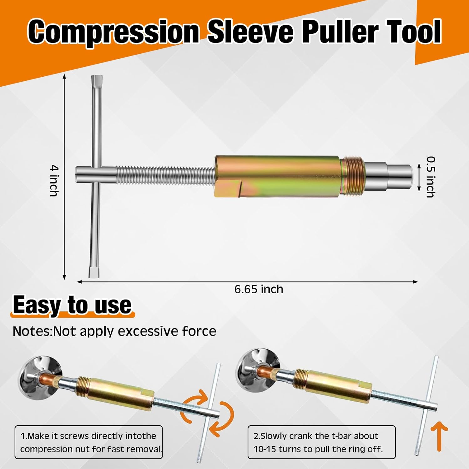 4 Pcs Angle Stop Wrench Kit Plumbing Tool, Olive Ring Removal Tool with Diameter of 1/2", 3/4", Compression Sleeve Puller for 1/2" Compression Fitting, Install Angle Stop Nut (Olive,Grey)