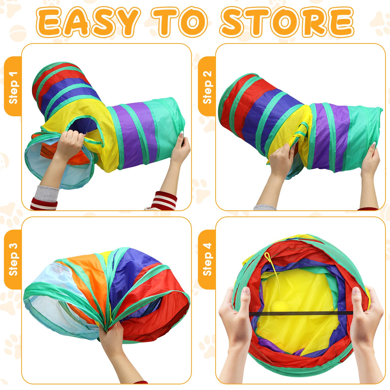 Giochi Tunnel per Gatti in Casa 3 Vie Pieghevole T Tunnel per Cani per Gatti Tubo per Gatto Gioco per Interattivo Cuccioli Conigli e Gattini Attivi Giocare