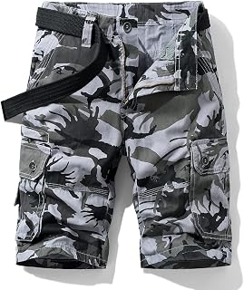 KTWOLEN Mens Summers Combat Cargo Shorts Multi Pockets Knee Length Shorts Cotton Walking Running Shorts Summer Breathable
