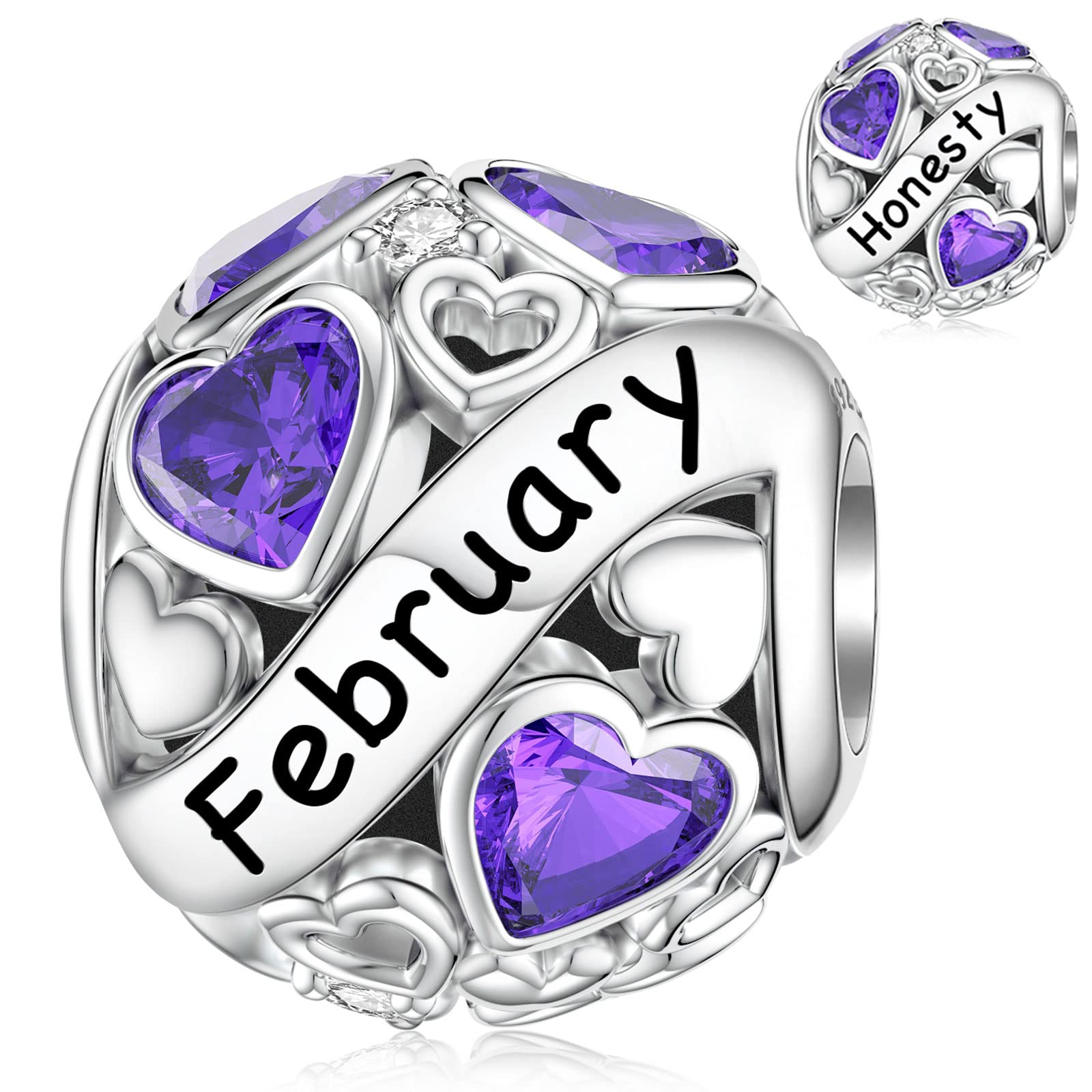 SEVENWELL Geburtsstein Charms for Pandora Charm 925 Sterling Silber Geburtstag Bead Charm