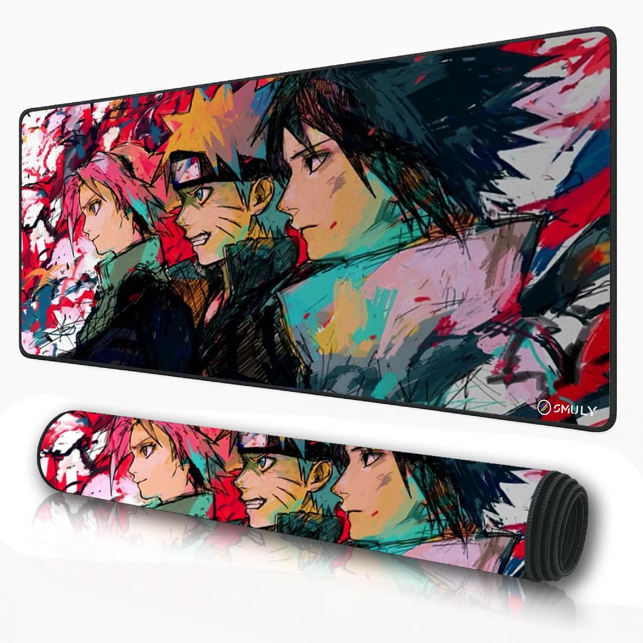 Akatsuki Inspired Anime Gaming Mouse Pad, Large Desk Mat 58.5 x 28 cm, Extended Washable Mousepad, Desk Pad, 2mm Thick Non-Slip Rubber Base, Stitched Edges, Smooth Surface (Multicolour) — Amazon image 22