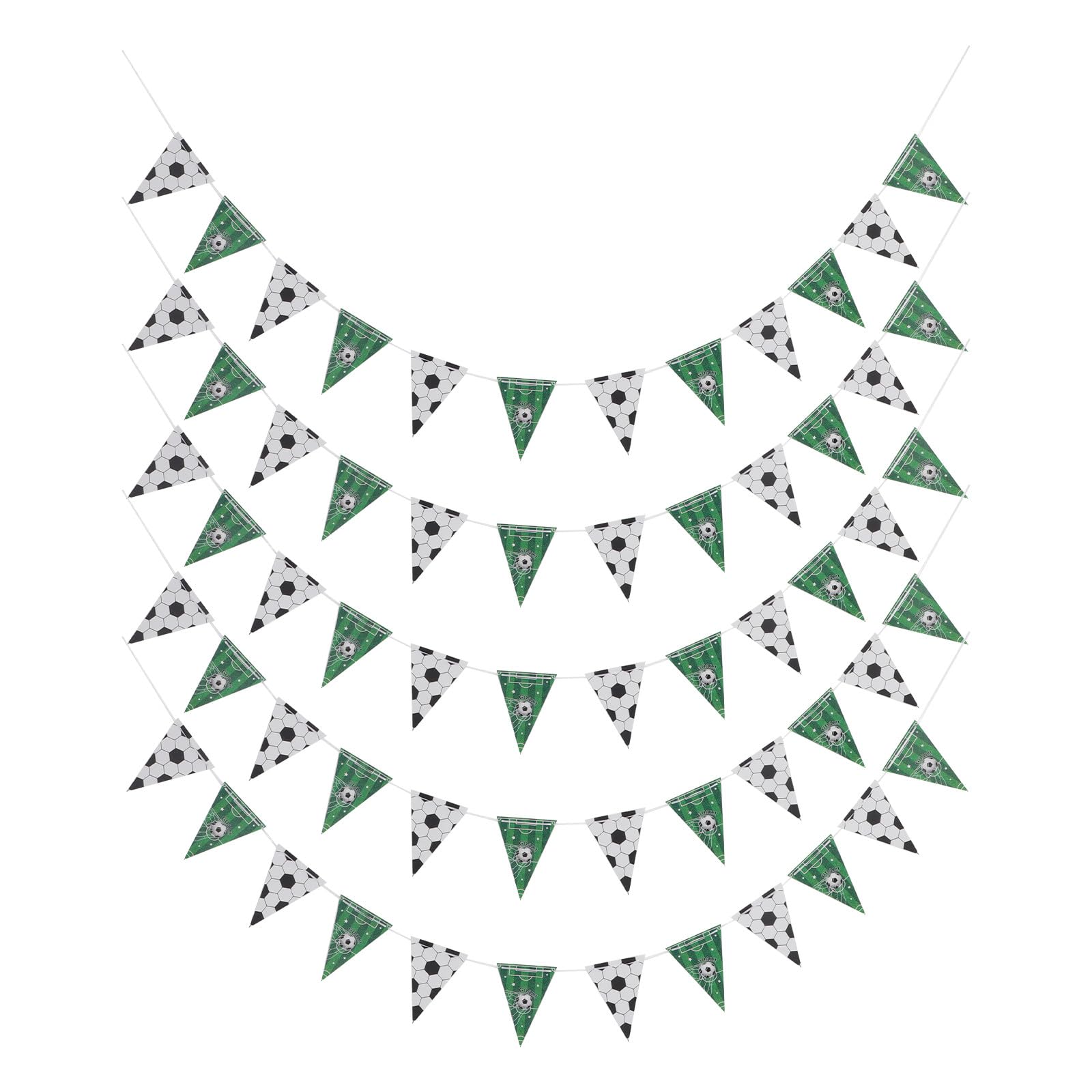 iplusmile Guirlandes De Fanions De Football Lot De 5 BannièRes Triangulaires En Papier Aux Couleurs Assorties DéCorations De FêTe Coupe Du Monde 2026 Et Anniversaire À ThèMe Football