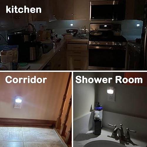 Miniatura 7 de Paquete de 4 luces nocturnas enchufables, luces nocturnas LED con sensor inteligente del atardecer al amanecer, luces nocturnas enchufables en la