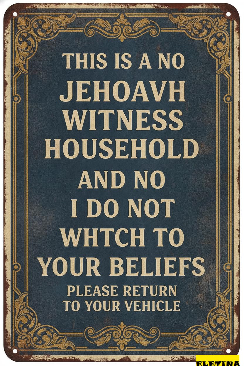 Personalized Sign for Man Cave Religious Warning 8x12 Inch Black Metal Retro Wall Mount Decor Private Property Decorative
