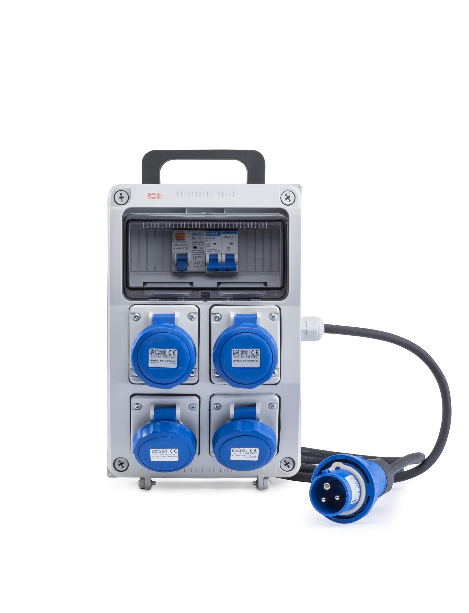 Rosi 2240-E Quadri di Distribuzione Secondario, 220 V, Grigio/Blu