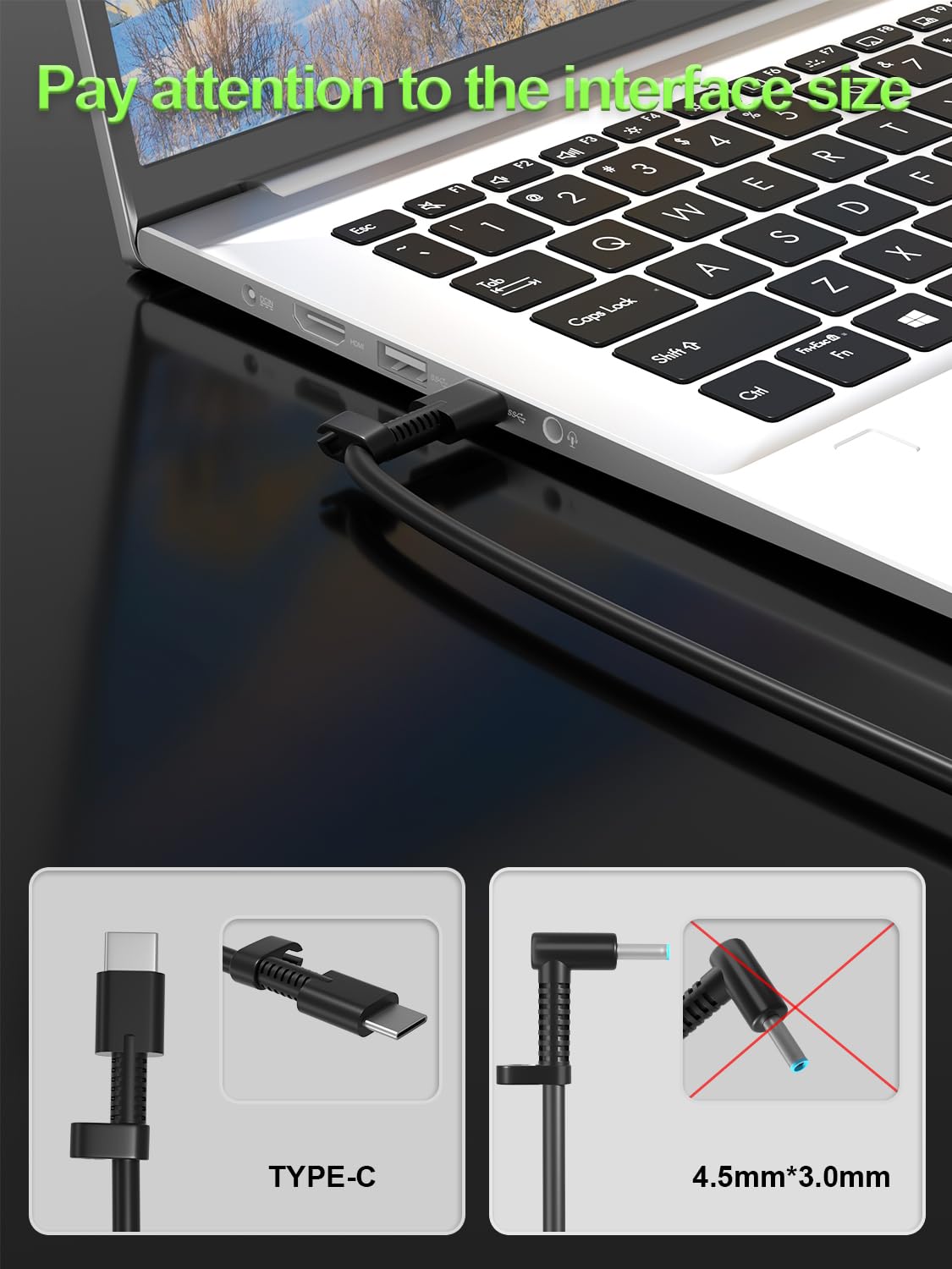 Slim 140W Caricatore USB C Compatibile Con HP OMEN Transcend 14-fb1047nr 14-fb0097nr 14t-fb100 ZBook 8 Ultra Spectre X360 2-in-1 omni 16-aa0xxx 16t-aa000 Spectre Foldable 17 Portatile
