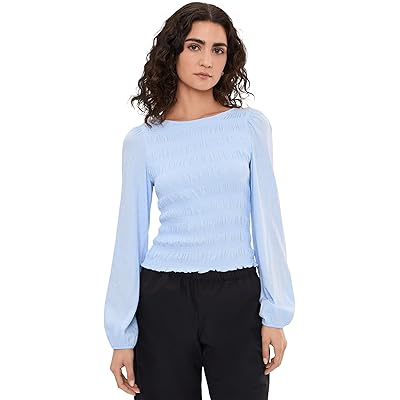 Madewell Smocked Boatneck Top