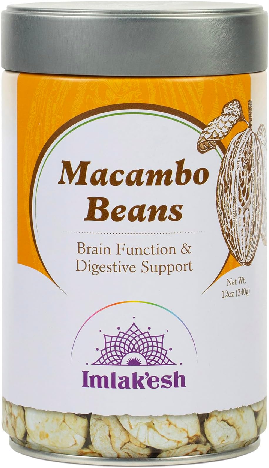 Imlakesh Macambo Beans, Rainforest Nut (12oz Metal Jar)