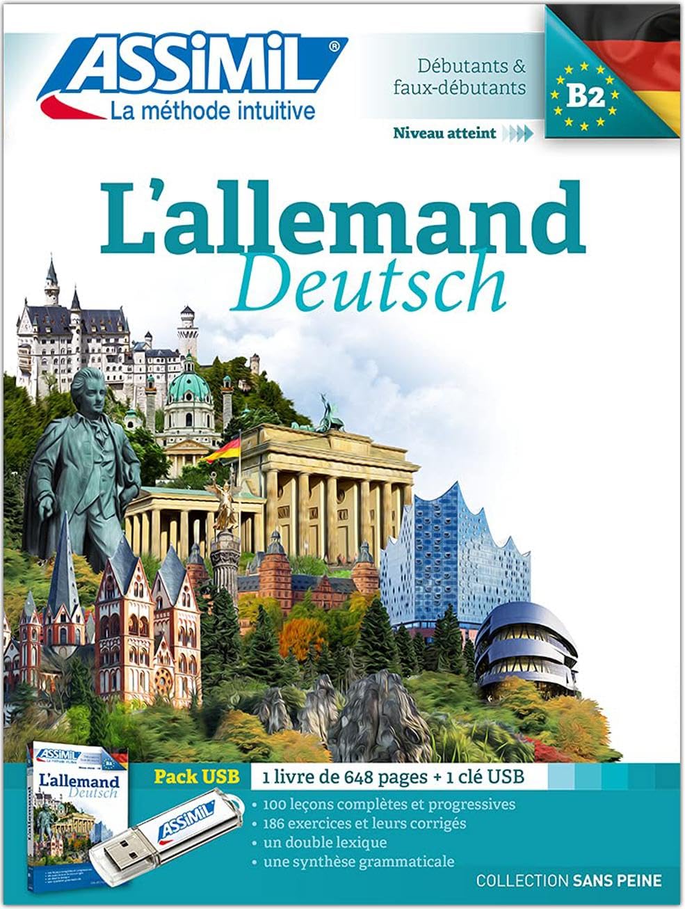 ASSiMiL L'allemand - MP3-Sprachkurs USB - Niveau A1-B2: Deutschkurs auf Französisch für Anfänger und Wiedereinsteiger, Lehrbuch + MP3-Audiodateien auf USB-Stick (Senza sforzo)