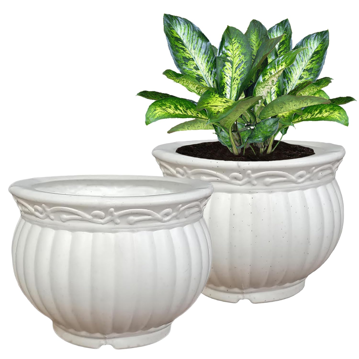 Kuber Industries Kanha Matki Flower Pot | Flower Planter Pots for Indoor & Outdoor | Pot for Garden & Balcony Flowering | 6 Inch | Pack of 2 | White (B0CW5RBCRM) Amazon Price History, Amazon Price Tracker