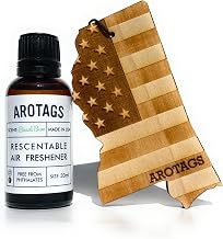 Arotags Car Air Freshener - Reusable Wood Diffuser - Hanging Odor Eliminator - Mississippi Patriot - Beach Bum Scent