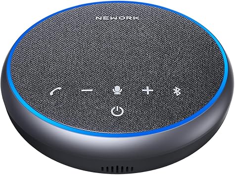 Conference Speakerphone, 3 AI Mics 360 Voice Pickup, Smart Noise Cancelling, Portable Speaker for Video Calls, Home Office & Small Team Meetings