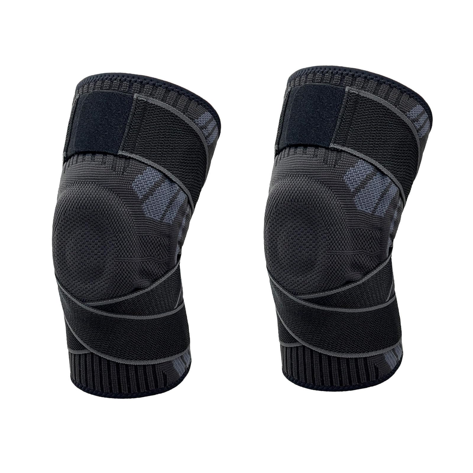 VIDECOR 2 Pezzi Ginocchiera per Uomini e Donne Ginocchiera Sportiva In Nylon Elastico con Compressione Cinghia Regolabile, Ginocchiere per Artrite, Corsa, Ciclismo,C-Medium