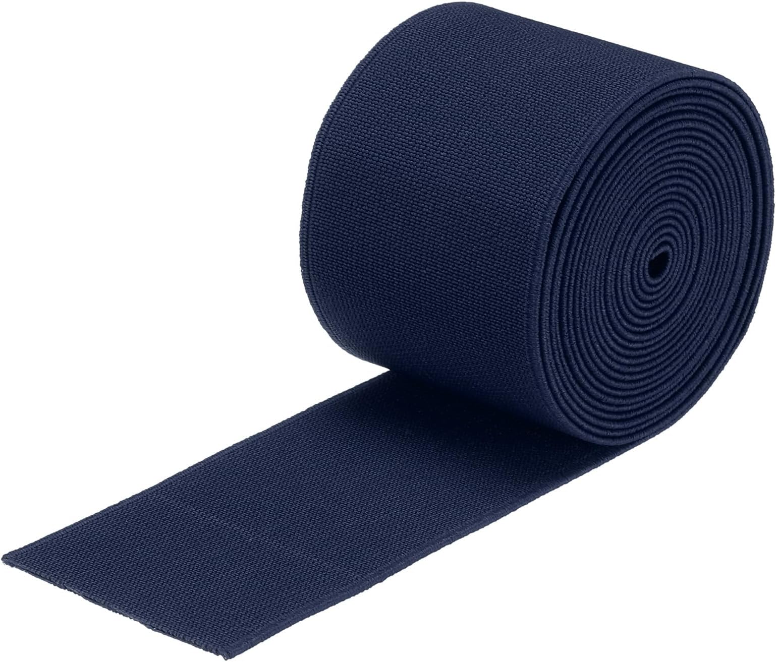 Generic Elastic Bands for Sewing Double Side 2 inch 3 Yard Navy Blue Elastic Band Knit High Elasticity for Wigs, Waistband, Pants