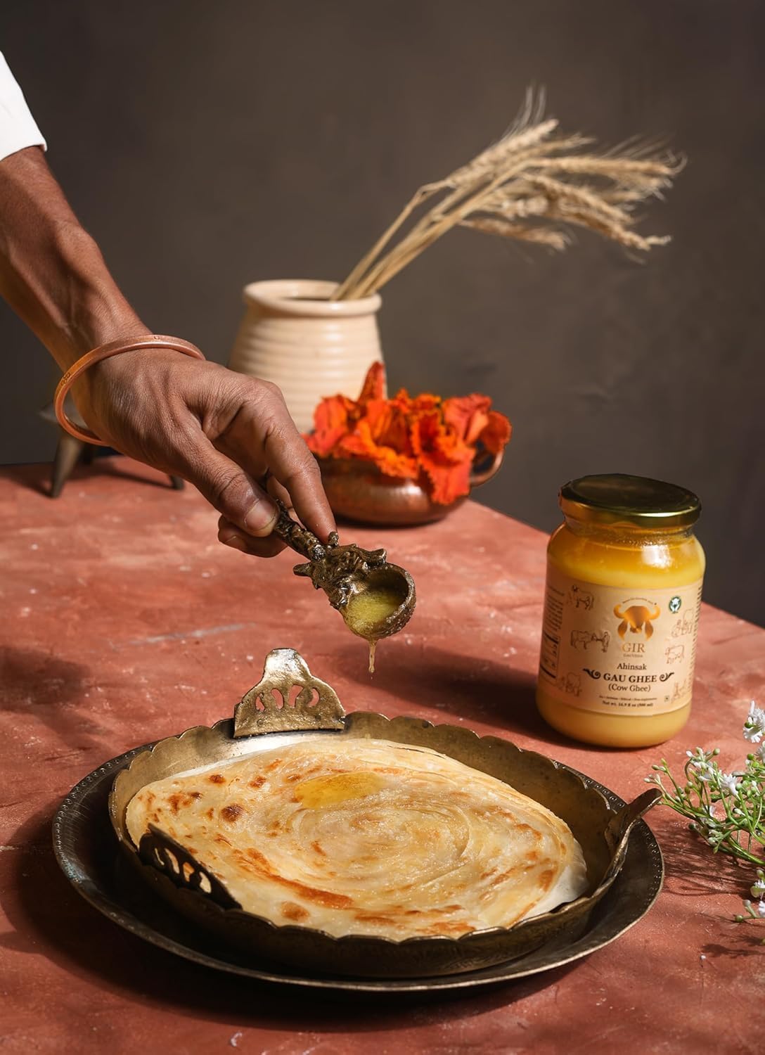 Ghee de Vaca Gir A2 250 ml (8.45 oz) Mantequilla Clarificada Sin OMG Sin Lactosa Apto para Dieta Cetogénica Método Bilona