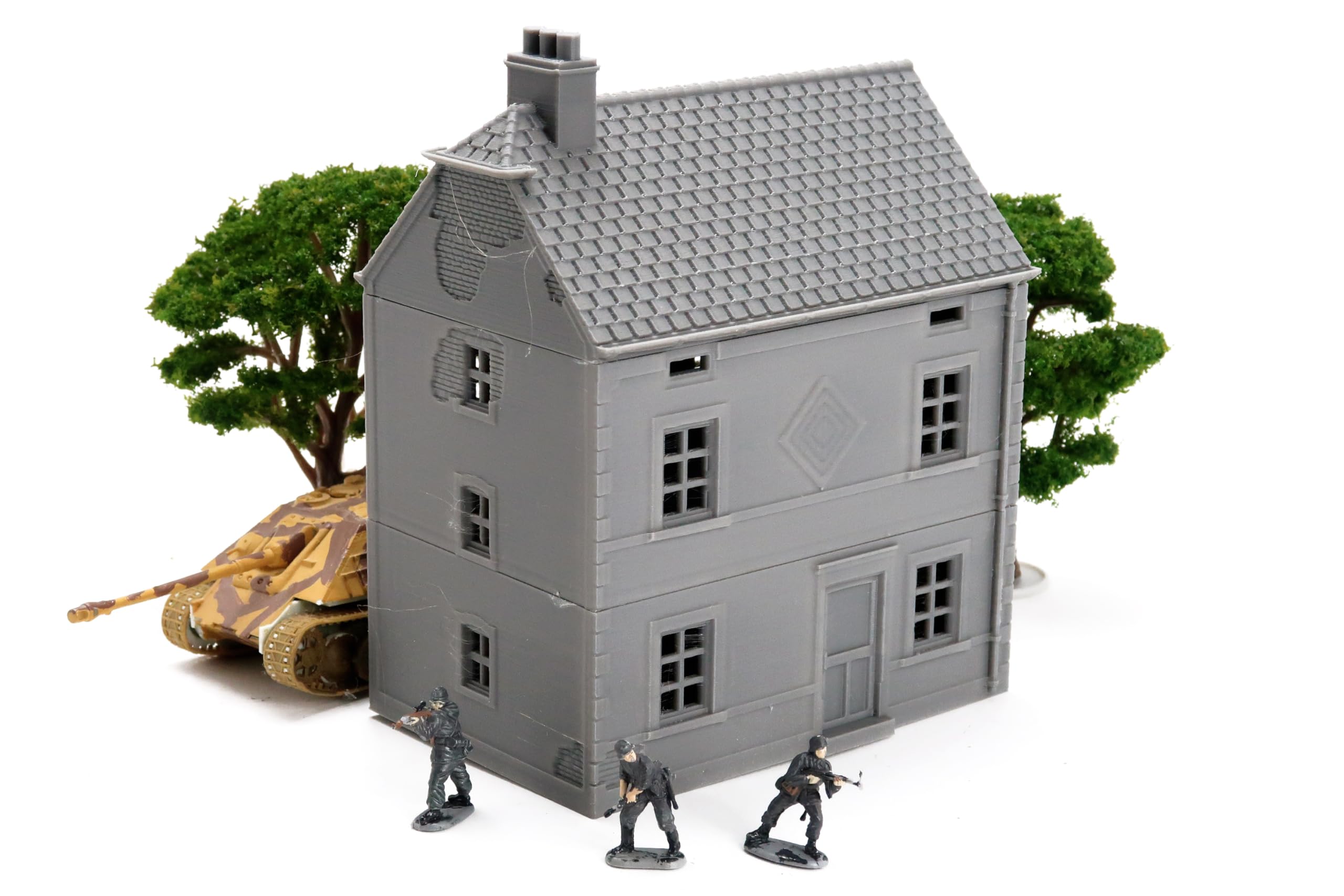 WWII Village House – Tablet op stampato in 3D – Ardennen Village House – Wargaming Terrain su scala 15 mm, 20 mm o 28 mm (28 mm)