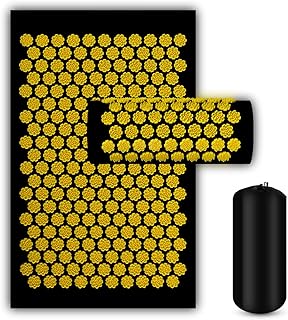 Kowth Acupressure Mat and Pillow Set Yoga Mats Cushion Massage Mat for Muscle Fatigue and Relaxation-Yellow