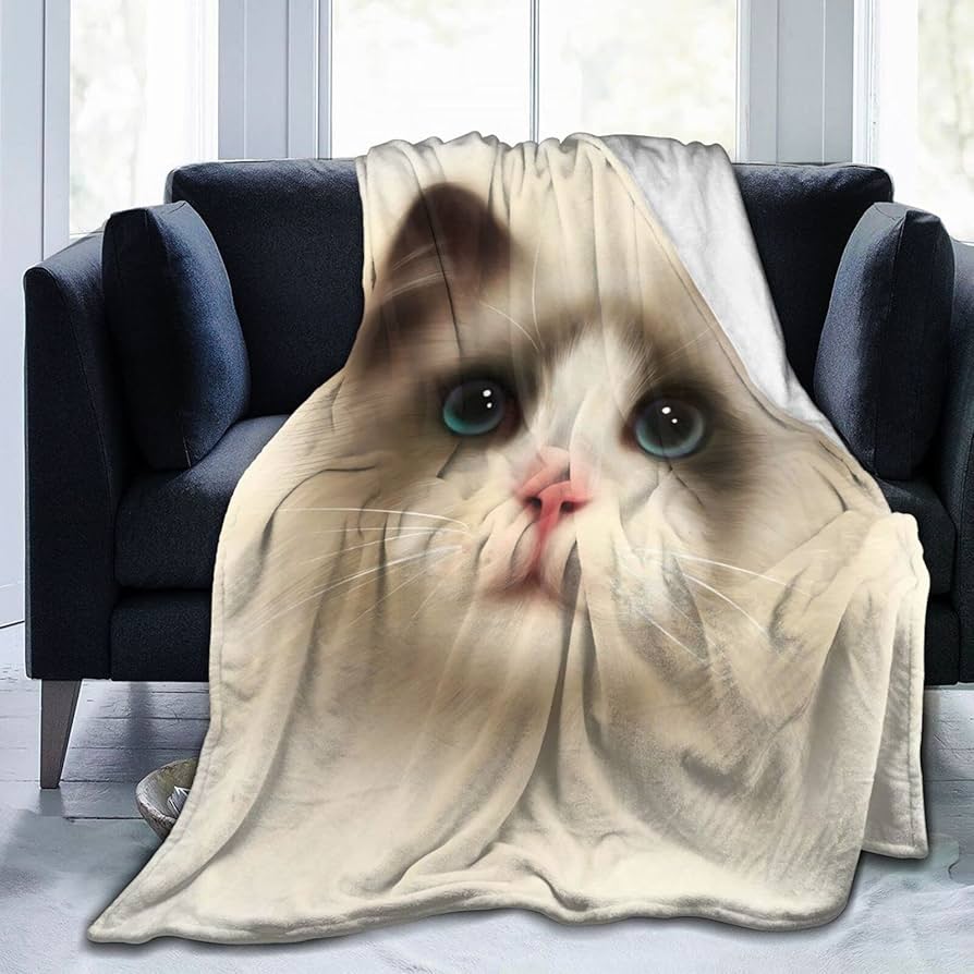 Amazon｜かわいい ラグドール猫 毛布 シングル 厚手 あったか 冬