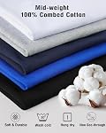 wirarpa Men's T-Shirts 100% Cotton Midweight Crewneck Short Sleeve Tees Casual Plain T Shirt 2 Pack