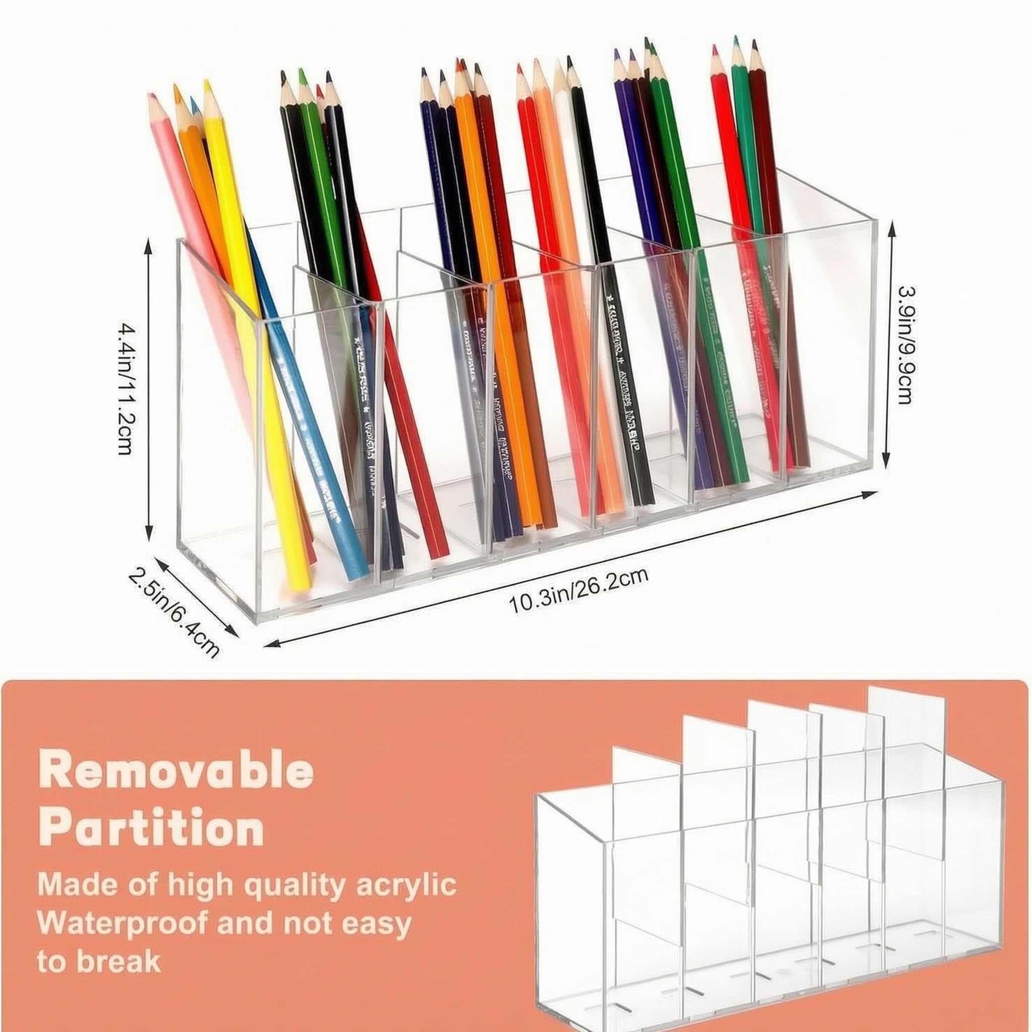 Organizador multifuncional de acrílico para brochas de