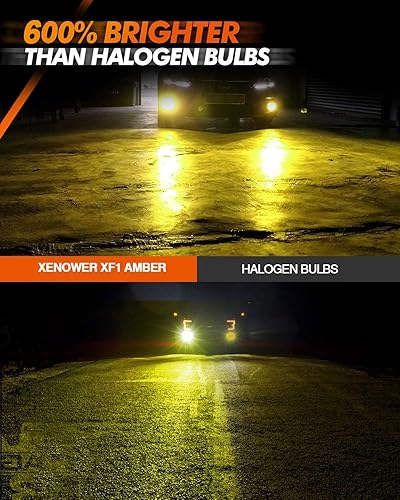 Miniatura 2 de SEALIGHT Bombillas LED antiniebla 5201 5202 amarillas, 600% de brillo 5201 PS19W PS24W luces antiniebla LED, 3000 K amarillas de penetración fuerte