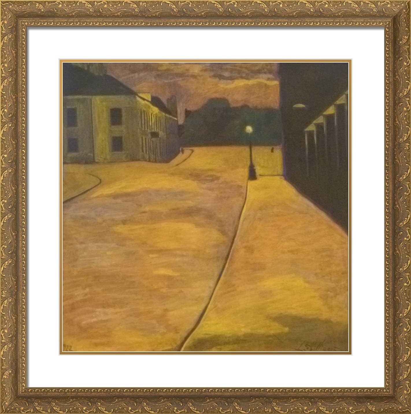 ArtDirect Spilliaert, Leon 20x20 Gold Ornate Framed Art Print with Double Matting Titled: Ostend city view