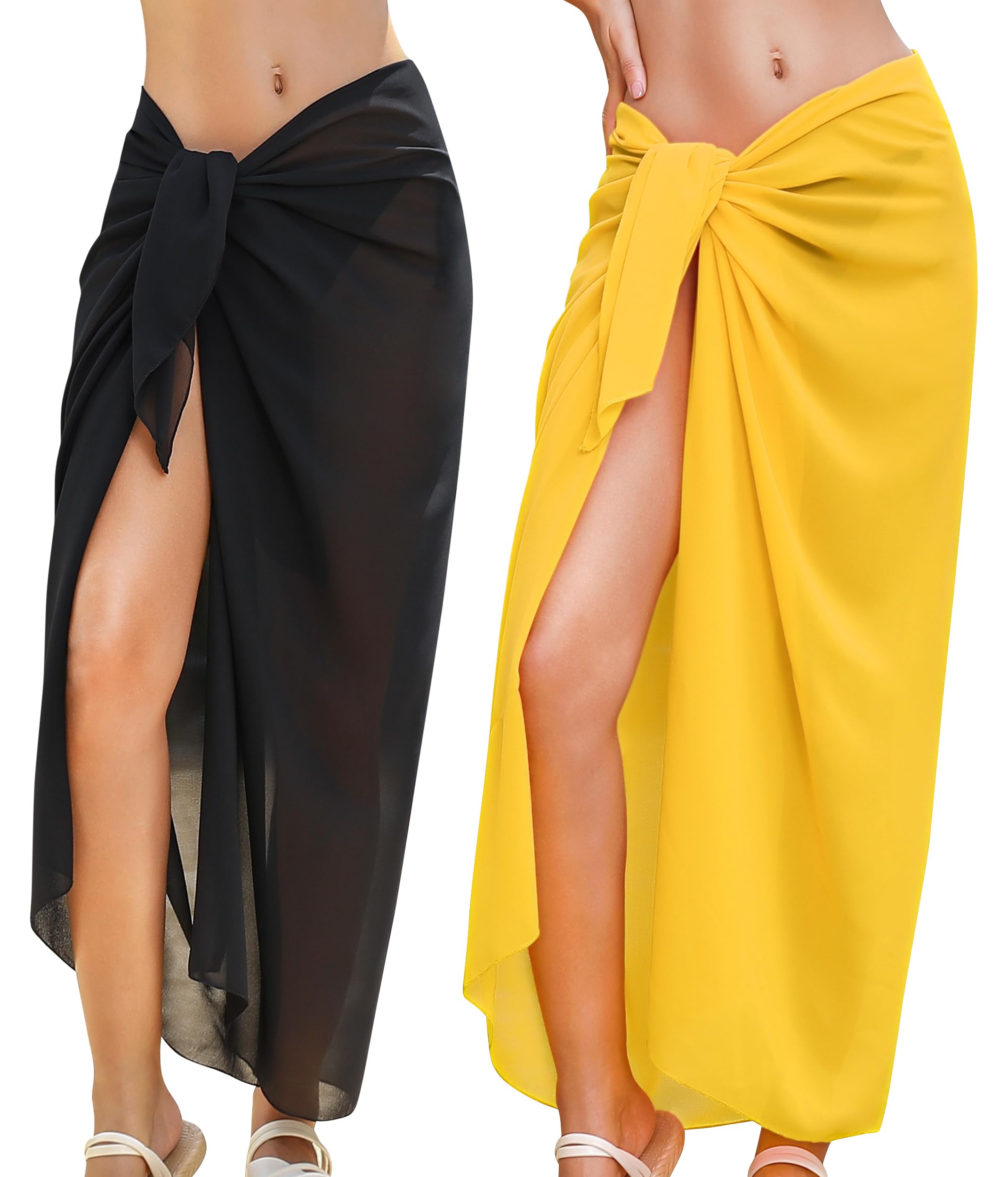 Womens Beach Sarong Chiffon Swimsuit Coverups Sheer Bikini Wraps for Swimwear Bathing Suit Cover Up