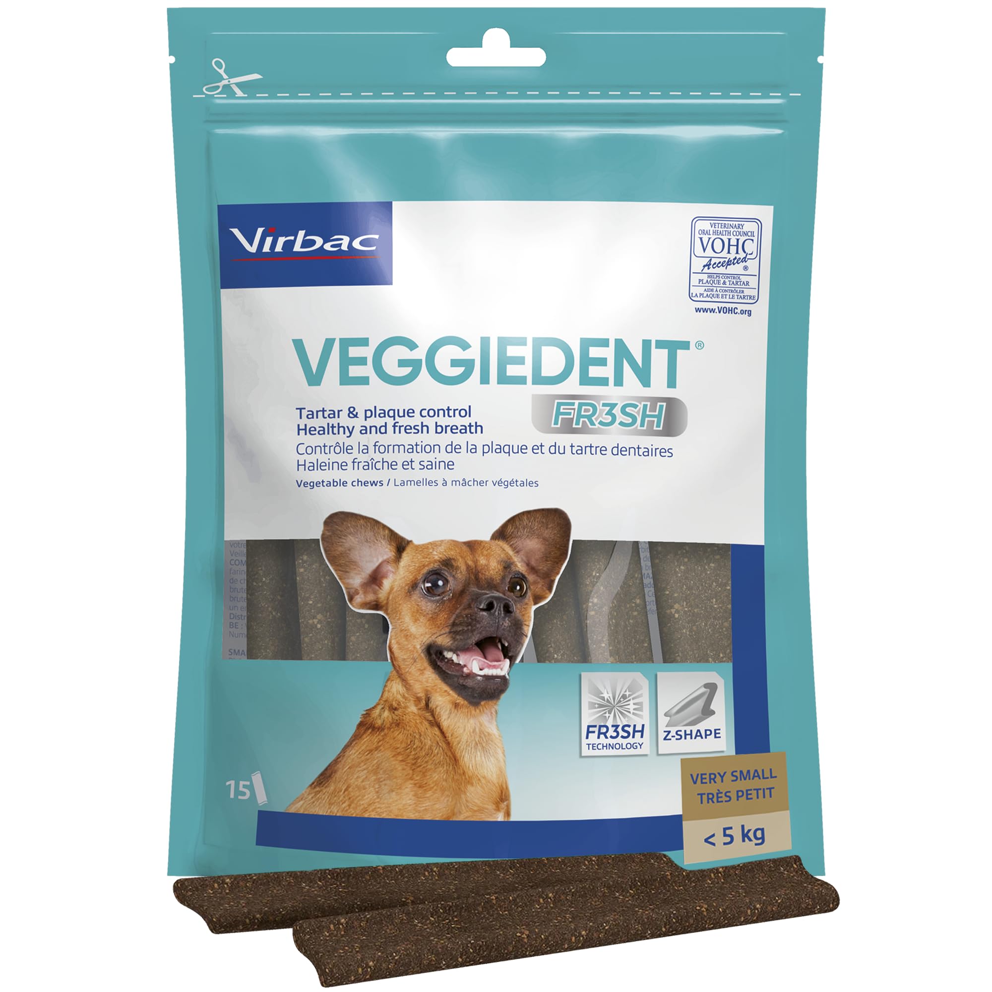 Veggiedent vn100758 bandes de snack fresh, XS
