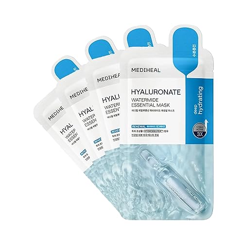 Miniatura 18 de Mediheal - Mejor mascarilla facial esencial coreana de hialuronato de agua Watermide - Mascarillas de lámina hidratantes y humectantes con Hyalu