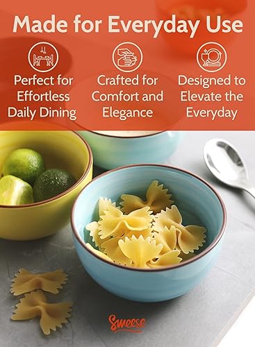 Miniatura 4 de Sweese Juego de cuencos de porcelana de 4 onzas, 6 mini cuencos de inmersión, multicolor, aptos para lavavajillas, microondas