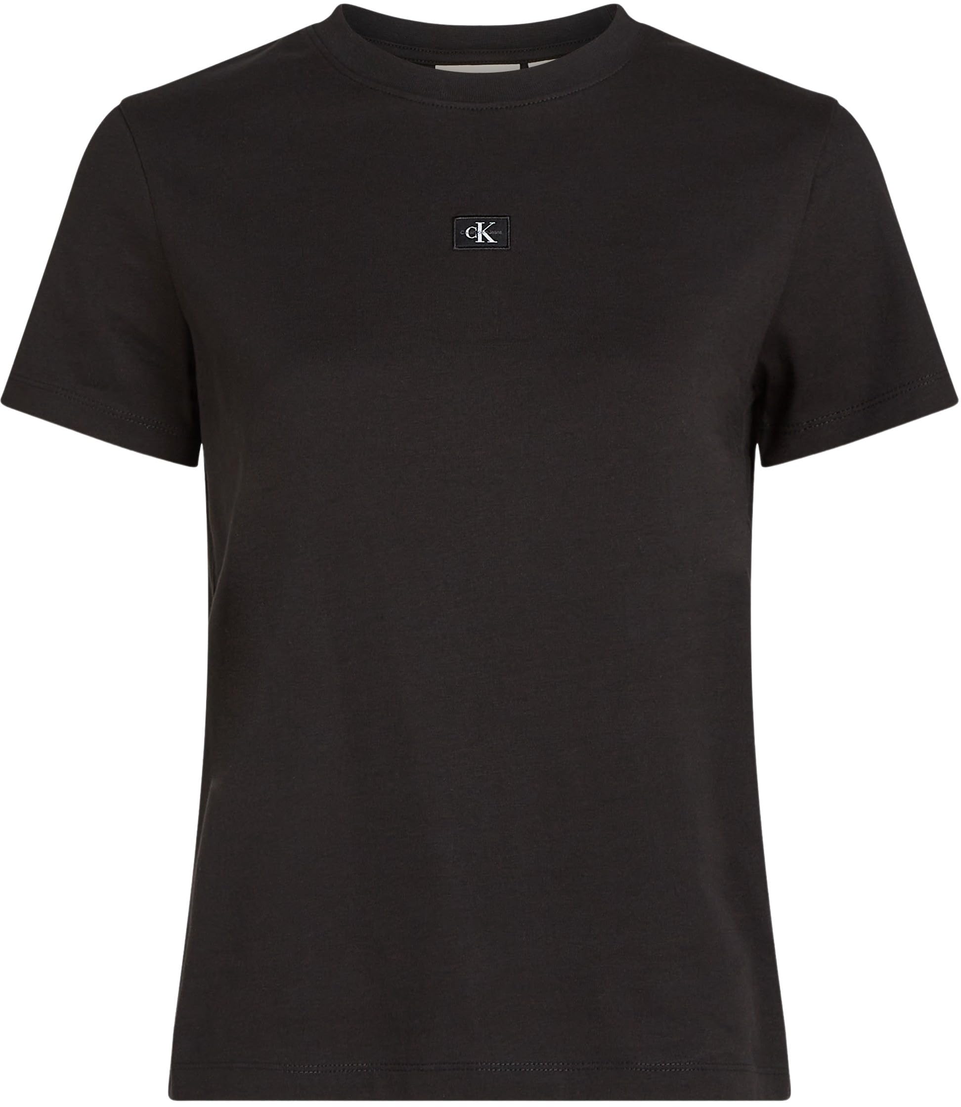 Calvin Klein Camiseta de Manga Corta Mujer Woven Label Regular tee de algodón