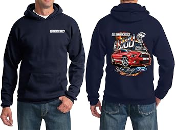 Ford Mustang Hoodie Red Shelby GT500 Front and Back