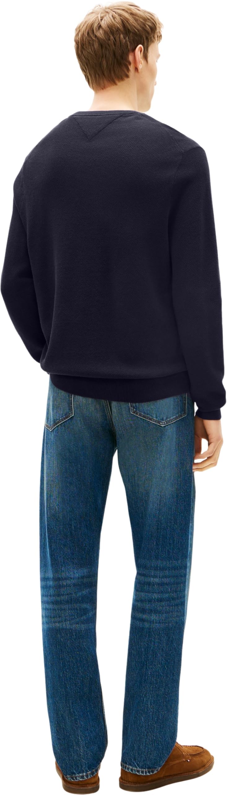 Tommy Hilfiger Męski sweter Essential Structure Crew Neck MW0MW36347, niebieski, XL, Niebieski (pustynne niebo), XL