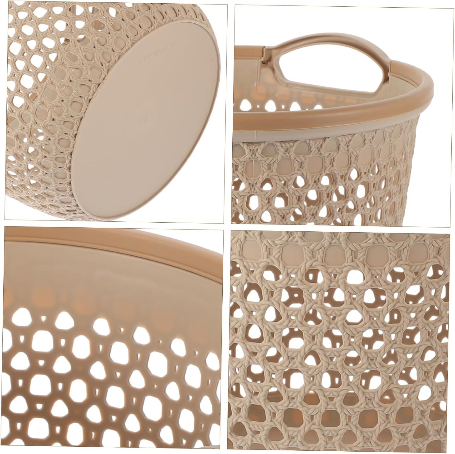 Hollow Out Laundry Hamper with Handle Medium Capacity Dirty Clothes Basket for Bathroom and Bedroom Storage Lightweight Portable Organizer with Breathable Design Light