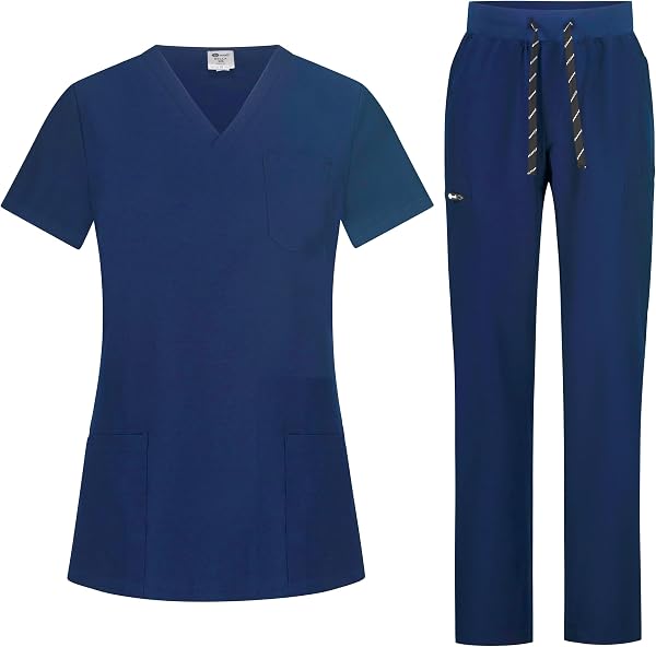 B-well Bella Divisa Sanitaria Donna Elastica | Uniforme Sanitaria Donna | Set con Casacca e Pantalone | Divise Sanitarie | con spandex - 1
