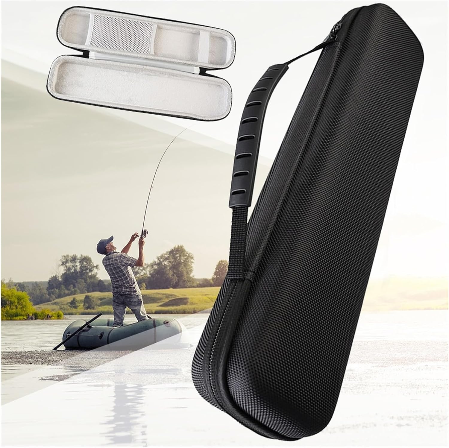 Fishing rod bag Hard Fishing Rod Bag Fishing Pole Fishing Pole Reel Gear Storage Bag Fishing Gear Organizer Fishing Accessories