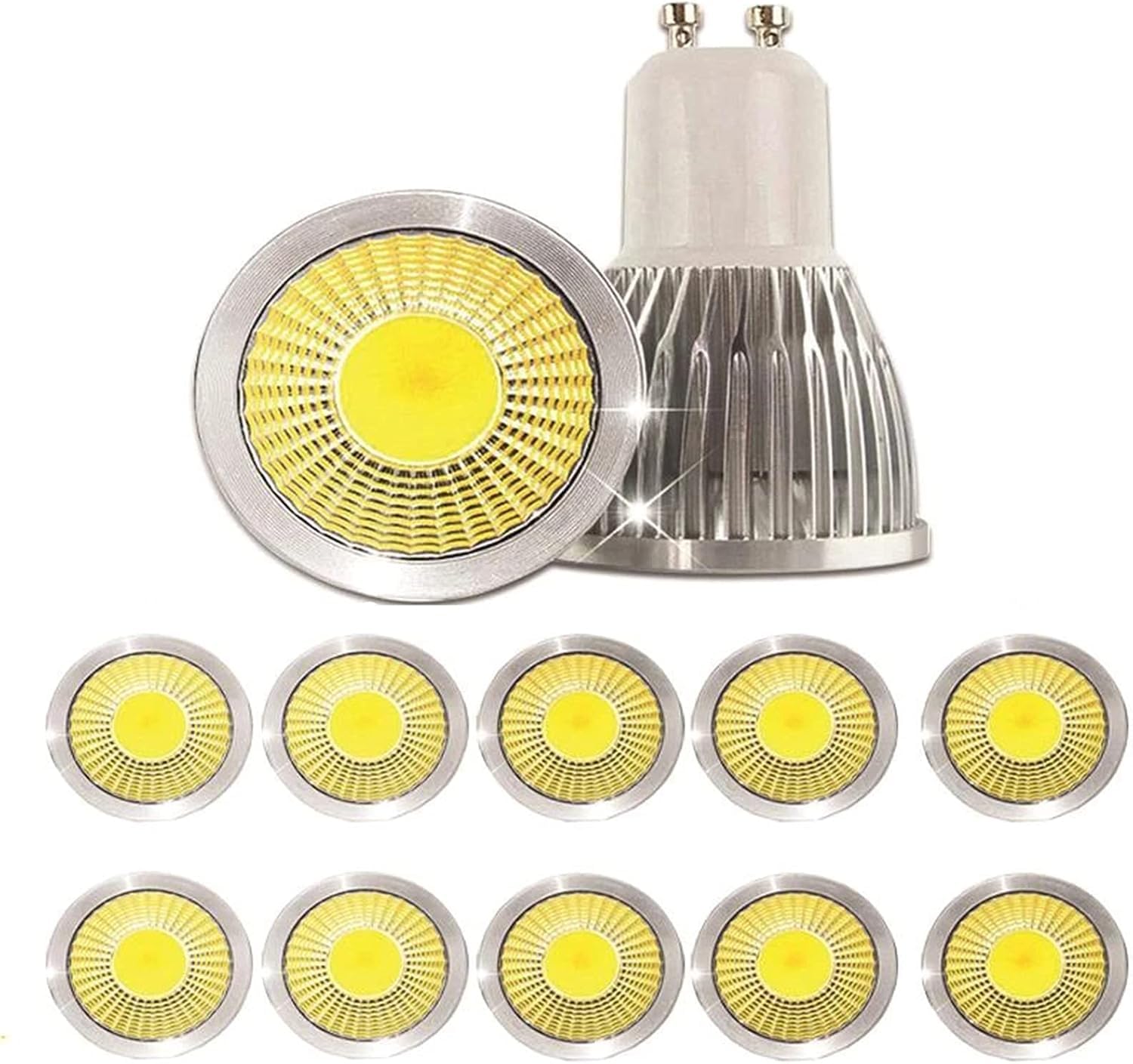 Bombilla Led 15w 10w 7w Gu10 Foco Led COB Gu10 Bombilla Led Regulable Larga Vida, Cold White, 10W