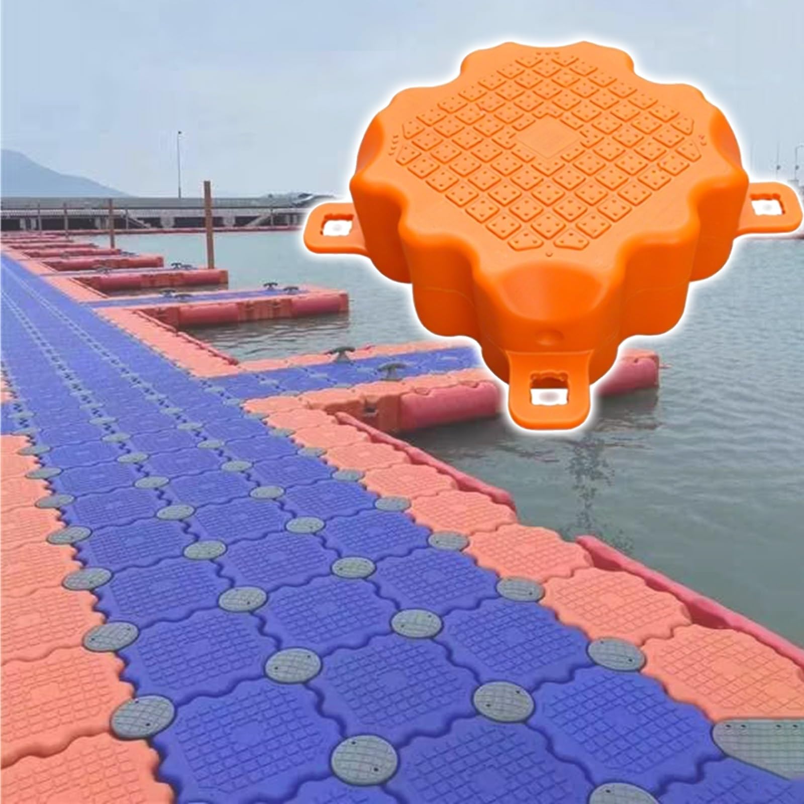 Embarcadero flotante para plataformas de pesca y observación en agua salada, pontón modular de plástico HDPE con alta capacidad de carga