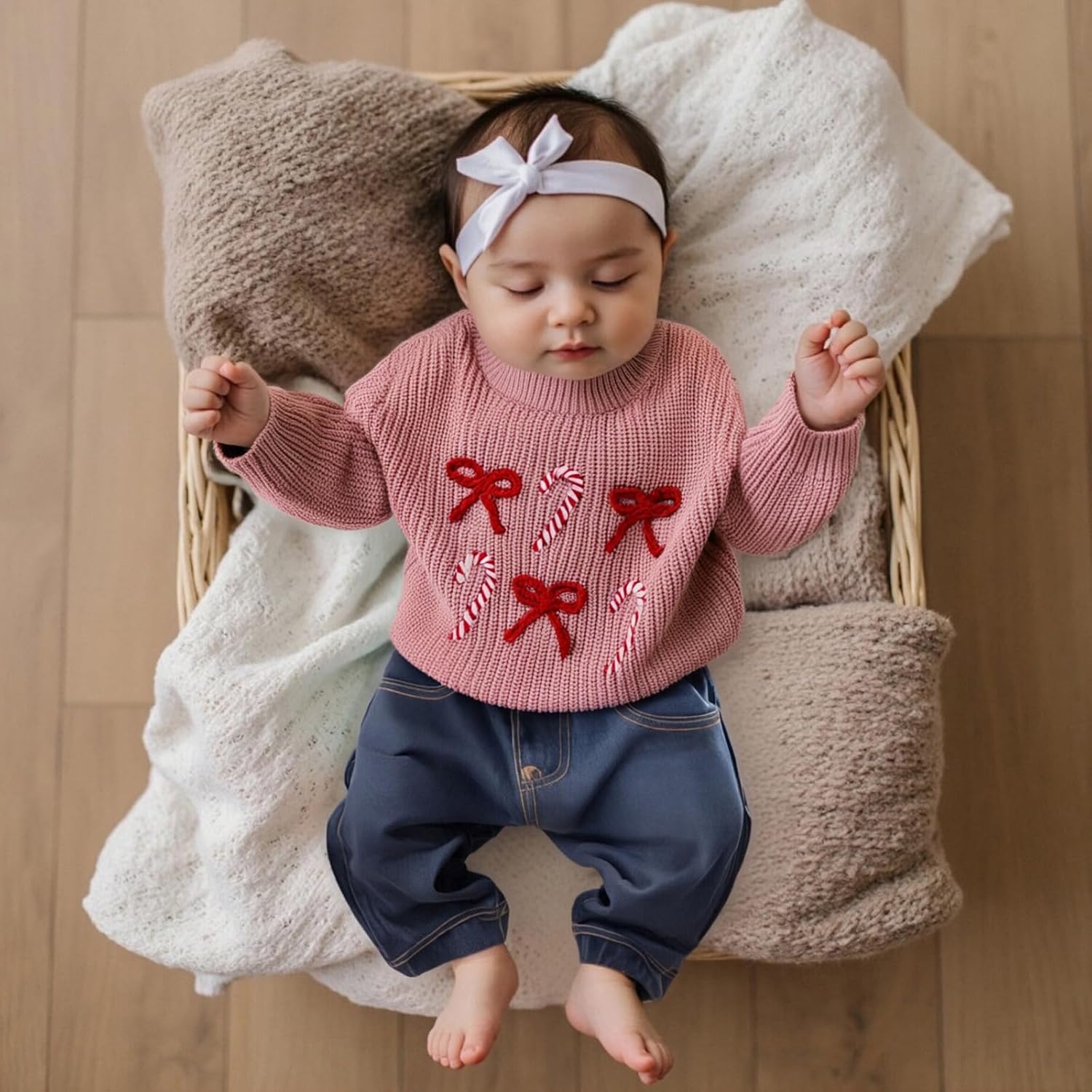 Christmas Baby Girl Boy Sweater Bow Long Sleeve Kids Knit Sweatshirt Toddler Newborn Infant Fall Winter Pullover - Image 3