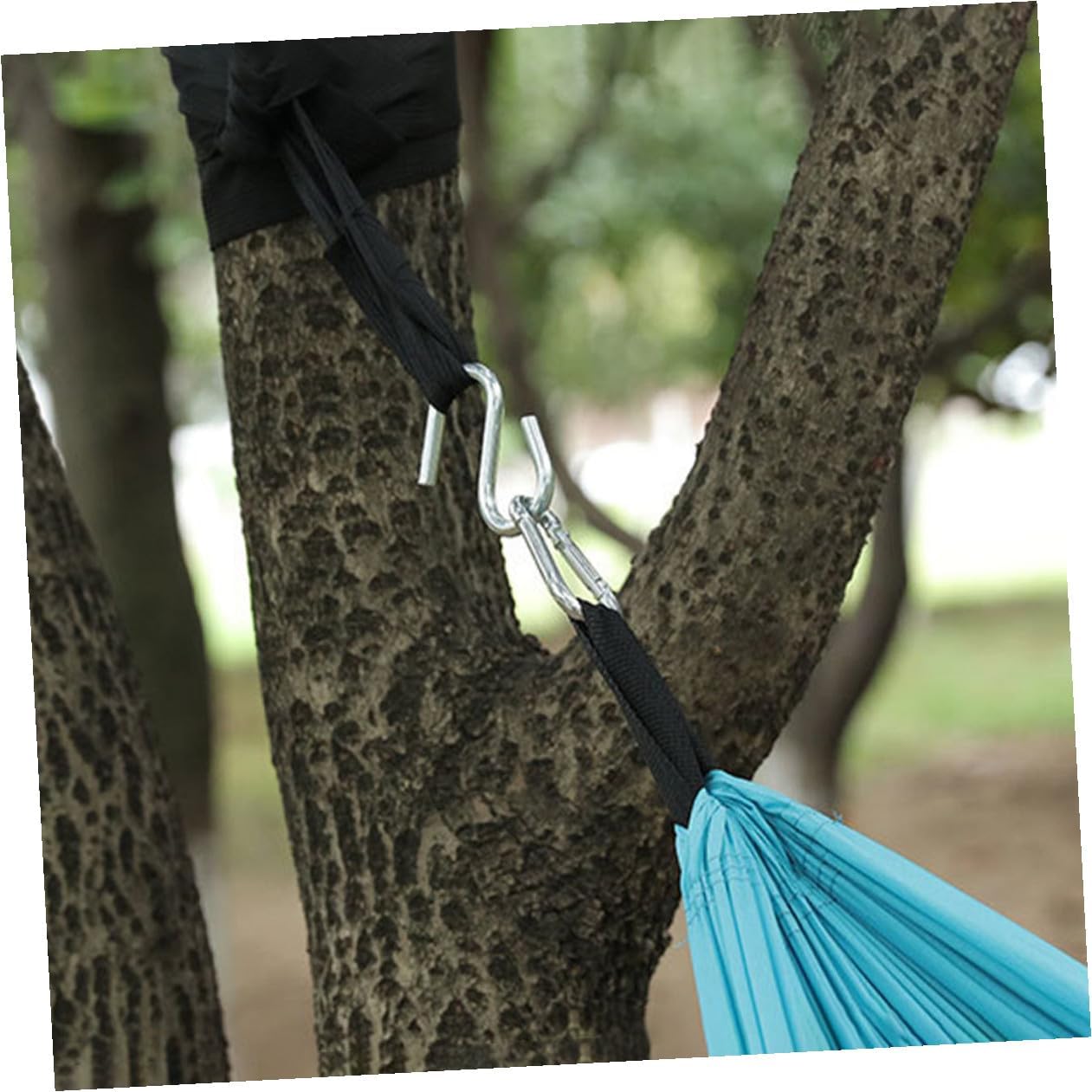 TIDTALEO 6pcs Adjustable Nylon Tree Hammock Straps with Thickened S-Hooks Outdoor Swing Hanging Kit for Camping and Backyard Use