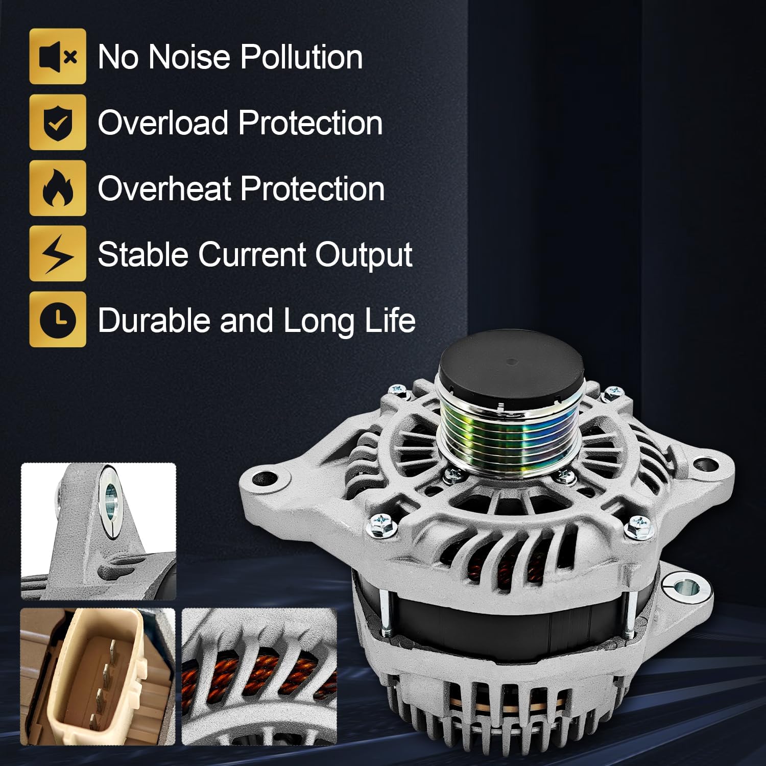 1800A288 130A Alternator Compatible With Mitsubishi Outlander 2.0L 2.4L 2011-2019 Lancer 2.0L 2.4L 2011-2017 for RVR 2.0L 2011-2017 Replace A002TX0881A A2TX0881A