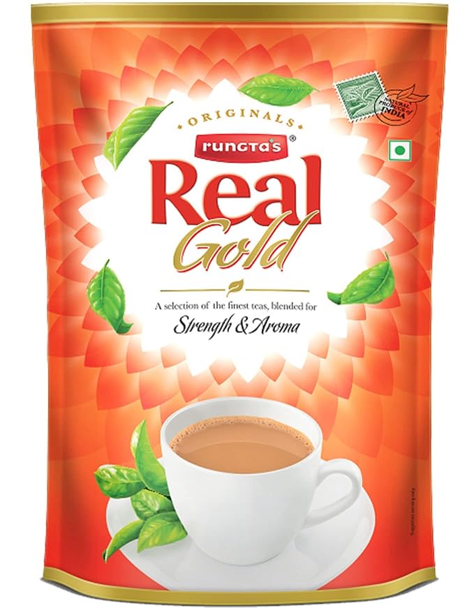 Rungtas Real Gold Premium Strong Tea - 250g, Handpicked from Assam | Soulful Aroma & Rich Taste | 100% Natural Herbal Tea | Only Badhiya Chai