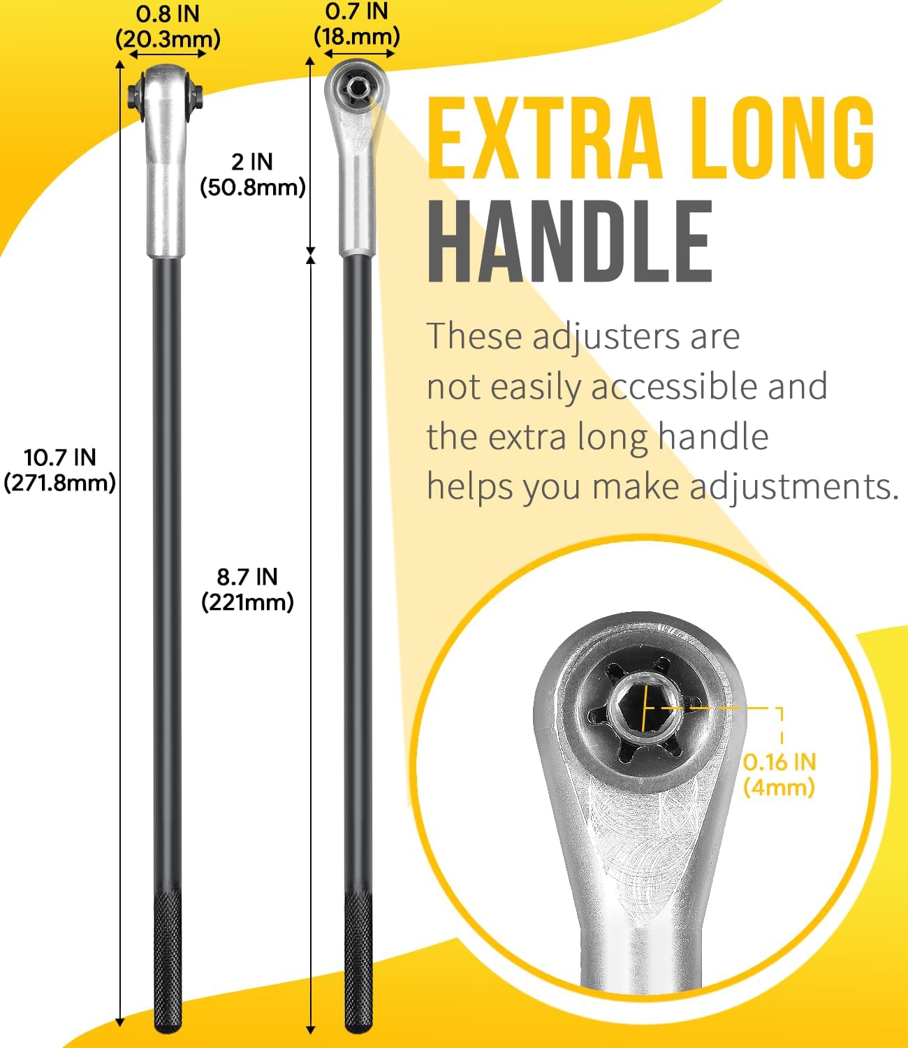 Lisle 14540 Headlight Adjusting Ratchet Wrench - 4mm Tool For Ford Vehicles - Makes Headlight Alignment Easy