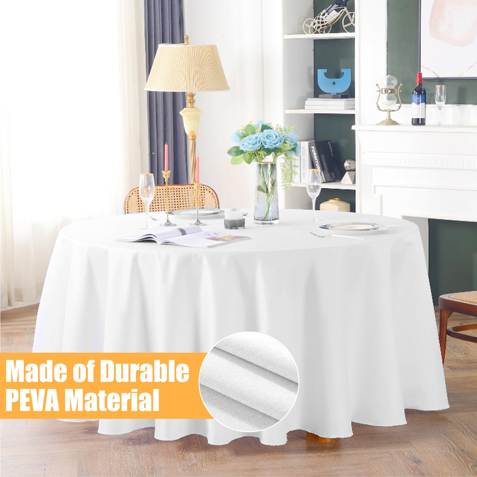 Lot 2 Nappes De Table Fête Blanche 137x274 Cm - Rectangulaire Imperméable Jetable Ou Réutilisable, Mariage, Anniversaire, Banquet