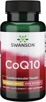 Swanson CoQ10 - Helps Promote Heart Health, Energy Support, Aids Overall Cardiovascular System Health - Helps Maintain Coenzyme Q10 Supplement - 100 Capsules, 120mg Each