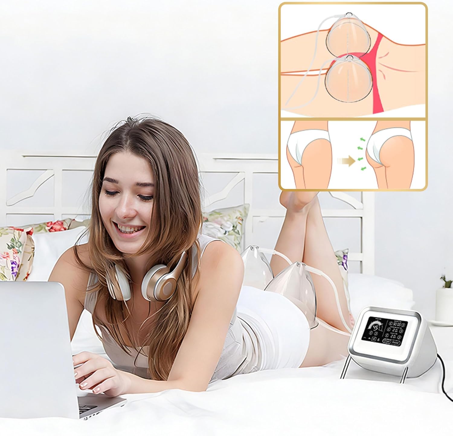 Vacuum Therapy Machine for Curve Lovers - at-Home Body Lifting& Body Care, 4 Modes & 0-75kPa Adjustable Suction, ABS Material, Touch Screen Design, Perfect for Spare Time Use - Image 3