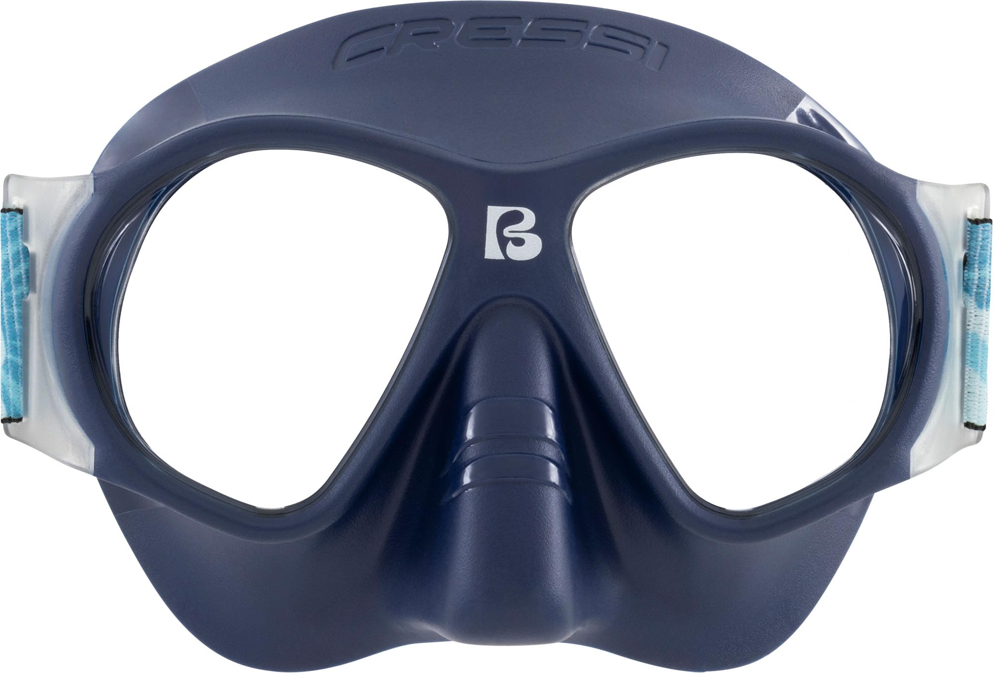 Cressi since 1946 - Breezy Mask - Separate Polycarbonate Lenses and Soft TPR Face Mask Ideal Snorkelling Surface Swimming and Beach Holidays - Blue Navy Elastic Strap Coral Azure - One Size - Kid