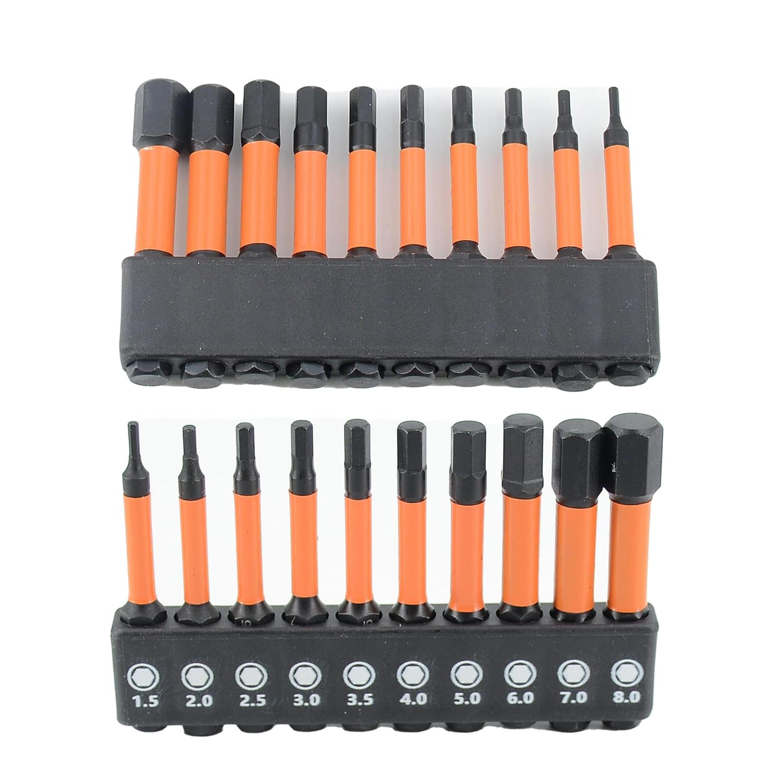 10 Pcs Allen Key Drill Bit Set, Hex Bits, Impact Screwdriver Set Magnetic for Electric Manual Screwdrivers, Ratchet Wrench, Impact Driver and Heavy Screw Driving(1.5mm-8mm)