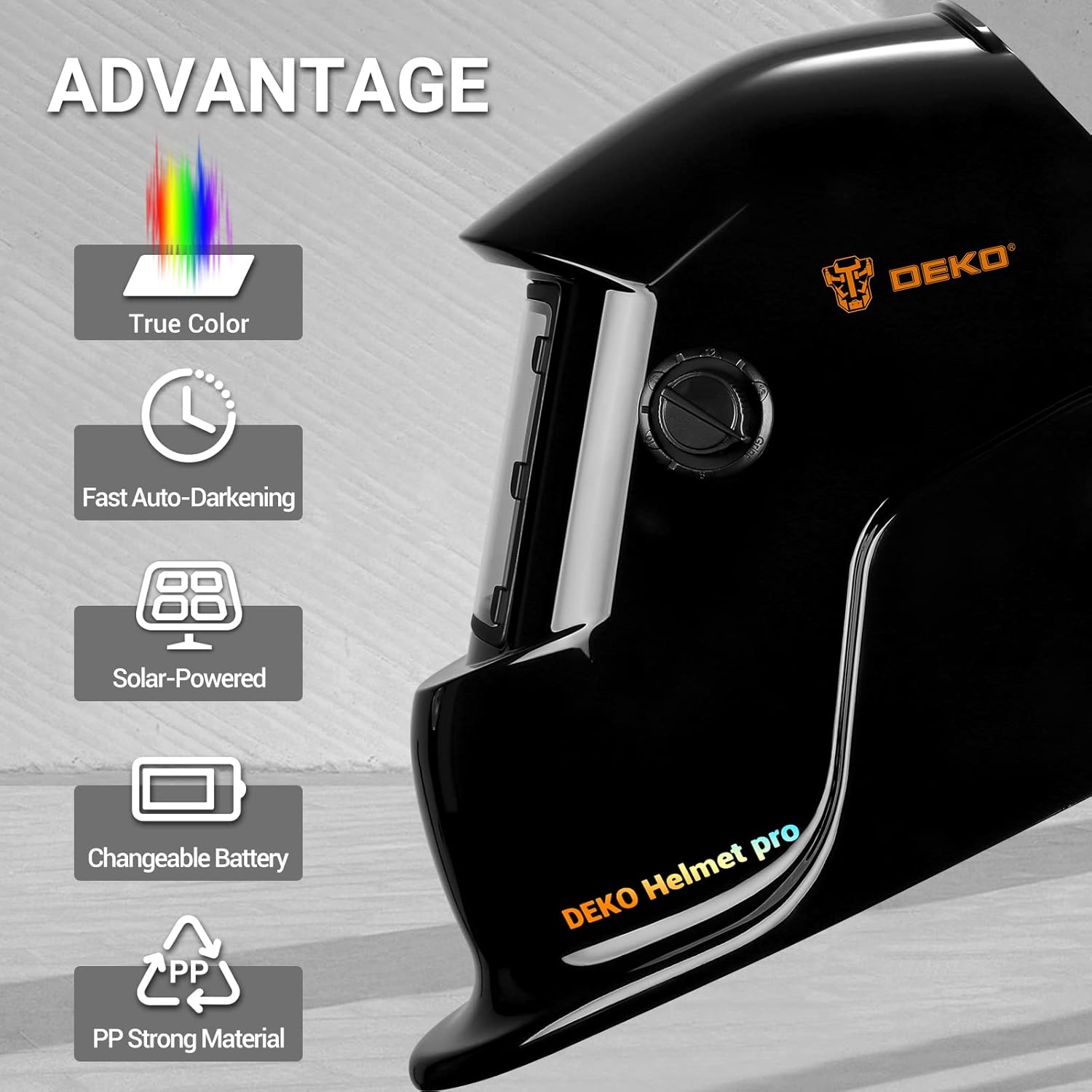 DEKOPRO Welding Helmet with Key Features