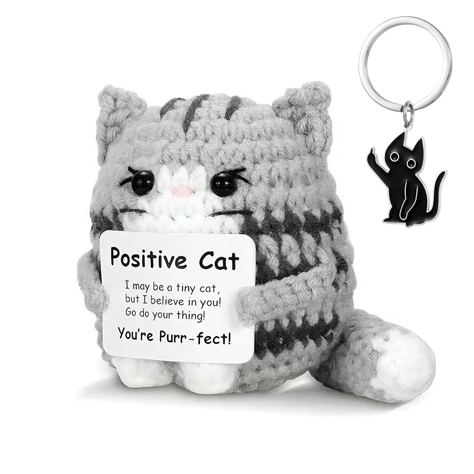 Solivive Positive Katze,Gestrickte Katzengeschenke,Positive